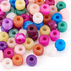 55 шт. 11-цветные бусины из натурального белого нефрита&nbsp;G-TA0002-74