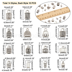 140 шт. 14-х стильный наконечник для шнура из сплава&nbsp;FIND-PH0002-50