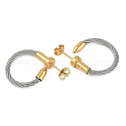 Orecchini a bottone twist in acciaio inossidabile 304 con placcatura ionica (ip) per donna&nbsp;EJEW-M023-05B