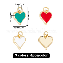 12 шт. 3-х цветные подвески из настоящей латуни с покрытием из 18-каратного золота&nbsp;KK-CA0001-39G