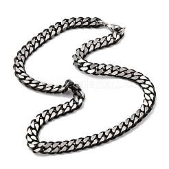 12 mm dicke Halsketten aus kubanischem Gliederkettenstahl 304&nbsp;NJEW-C099-04B-02