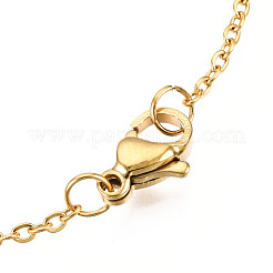 201 colliers pendentifs en acier inoxydable&nbsp;NJEW-S105-JN589-40-2