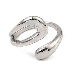 Покрытие стойки латунные полые каплевидные открытые манжетные кольца&nbsp;RJEW-D009-01P