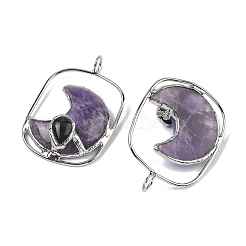 Крупные подвески из натурального аметиста и обсидиана.&nbsp;G-Z142-01P-B02