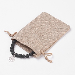 Эластичные браслеты из натурального вулканического камня&nbsp;BJEW-JB03771-01