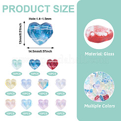 110 pz 11 colori perline di vetro trasparente&nbsp;GLAA-TA0004-41
