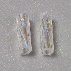 Transparente Farben Regenbogen Glas Twist Signalhornperlen&nbsp;GLAA-WH0039-12B