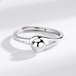 Круглые регулируемые кольца из стерлингового серебра с родиевым покрытием 925 пробы&nbsp;FS-WG2BA4F-01