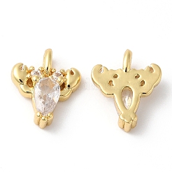 Porte micro ouvrent pendentifs zircone cubique en laiton de placage&nbsp;KK-R143-06G