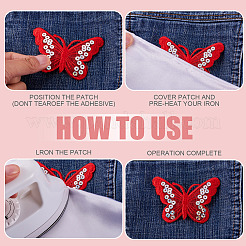 40 pièce de 4 styles de fil à broder en polyester à repasser/coudre sur des patchs&nbsp;PATC-TA0001-45C