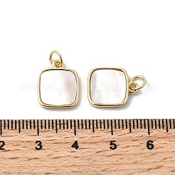 Квадратные подвески из натуральной белой ракушки&nbsp;KK-K384-06G