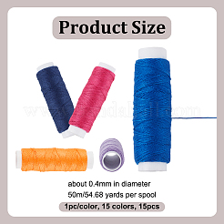 15 Stück 15 Farben Polyester-Stickgarn&nbsp;DIY-OC0013-80