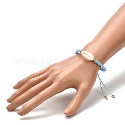 Регулируемый браслет из плетеных бусин из полиэстера для девочек-подростков&nbsp;BJEW-JB06878