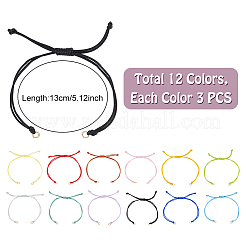 36шт 12 цвета нейлоновый шнур для изготовления браслетов&nbsp;AJEW-UN00028