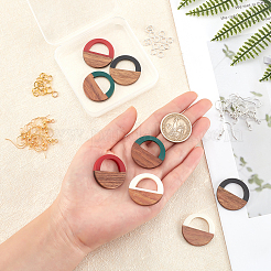 DIY-Sets zur Herstellung baumelnder Ohrringe aus Walnussholz&nbsp;DIY-OC0006-69