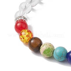 Braccialetti con ciondoli in cristallo di quarzo naturale grezzo grezzo&nbsp;BJEW-JB10298-03