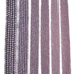 Гальванизировать непрозрачные сплошной цвет стеклянные бусы пряди&nbsp;EGLA-A044-P3mm-L13