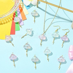 15 pièce en acrylique transparent 5 couleurs avec pendentifs en laiton&nbsp;PALLOY-CJ00191