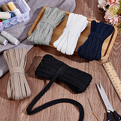 50м 5-х цветный плоский хлопковый плетеный шнур&nbsp;OCOR-PH0006-79B