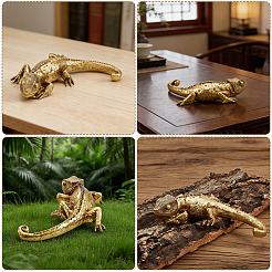Figurines décoratives de lézards en résine et fer&nbsp;DJEW-WH0016-97