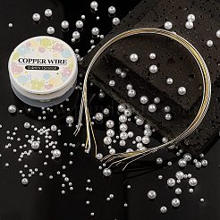 Наборы для изготовления резинки для волос с имитацией жемчуга своими руками&nbsp;DIY-LS0003-76