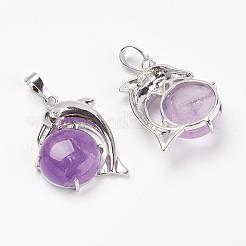Подвески из натурального аметиста &nbsp;G-G713-A01