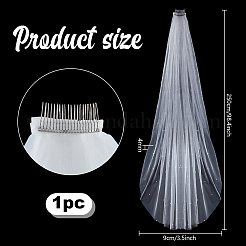 Свадебная фата из полиэфирной сетки&nbsp;AJEW-WH0709-052