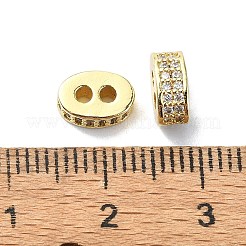 Placcatura a cremagliera in ottone micro pavé di perle di zirconi trasparenti&nbsp;KK-U014-02G