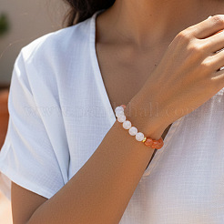 Натуральные белые нефритовые круглые эластичные браслеты из бусин для женщин и мужчин&nbsp;BA4782