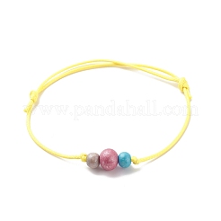 Круглые браслеты из бисера из натурального дерева&nbsp;BJEW-JB08565