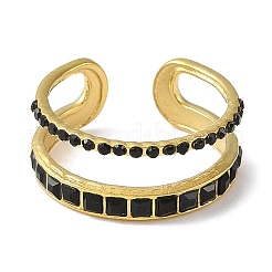 Открытое кольцо-манжета из нержавеющей стали 304 с ионным покрытием (IP) для женщин&nbsp;RJEW-F166-09G-01