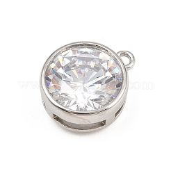 Breloques de zircone cubique clair pavés en laiton&nbsp;CU-CBAD306-24C-P