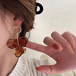 Boucles d'oreilles puces en alliage acrylique pour femmes&nbsp;WGF3E6B-01