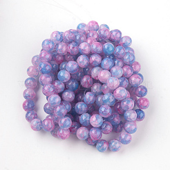 Perles de verre craquelé cuites au four&nbsp;DGLA-Q023-6mm-YS55