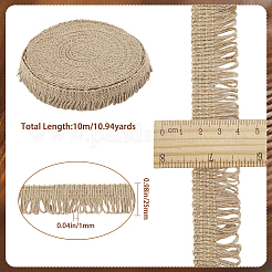 Джутовая лента с кисточками&nbsp;OCOR-WH20006-04C