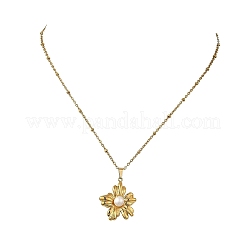 Colliers pendentifs en acier inoxydable 304 et perles naturelles&nbsp;NJEW-JN06379
