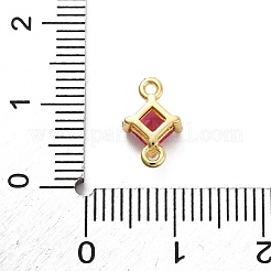 Подвески-коннекторы из латуни с кубическим цирконием в форме ромба&nbsp;KK-F894-12G