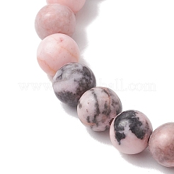 Braccialetti elastici con perline di diaspro zebra rosa naturale per donna&nbsp;BJEW-JB11526-01