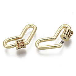 Charmes de verrouillage de mousqueton à vis de zircone cubique micro pave&nbsp;KK-R136-066B-NF