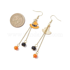 Серьги-подвески из нержавеющей стали 304 со стеклянными подвесками&nbsp;EJEW-JE06525