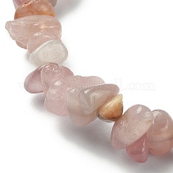 Braccialetti elasticizzati con perline di quarzo rosa naturale&nbsp;BJEW-JB09476-04