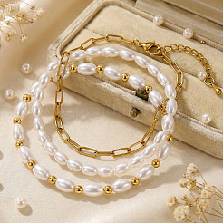 3 Stück 3-teiliges Armbandset mit Reiskorn-&nbsp;GM5907