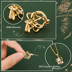 1 pz. 925 pendenti in argento sterling con micro pavé di zirconi cubici&nbsp;STER-PH0001-24G