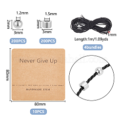 DIY-Set zur Herstellung von Armbändern aus geflochtenen Rund- und Säulenperlen aus Edelstahl 304&nbsp;DIY-UN0006-01