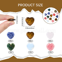 18 шт. 6 стиля драгоценных камней сердечные лечебные камни&nbsp;DJEW-GF0001-77