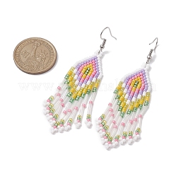 Pendiente colgante estilo bohemio de acero inoxidable 304 con vidrio.&nbsp;EJEW-MZ00175-01