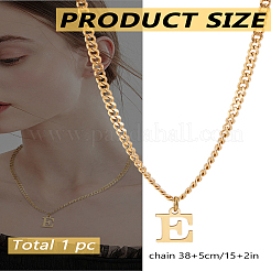 1 collar con colgante de letra de acero inoxidable 304&nbsp;NJEW-LP0001-33E-G