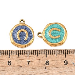 Подвески из нержавеющей стали 304 с эмалью&nbsp;STAS-P425-01G-09