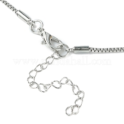 Fée zircone cubique avec collier pendentif coeur avec chaînes de boîte&nbsp;NJEW-C004-01A
