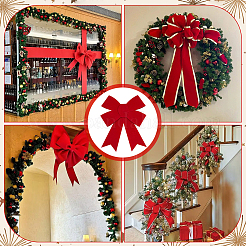 6 décoration de Noël en PVC avec gros nœud papillon&nbsp;AJEW-PH0007-38